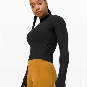 Lululemon Gloss Trim Run 1/2 Zip Long Sleeve